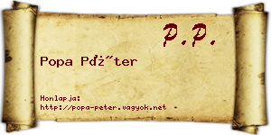 Popa Péter névjegykártya